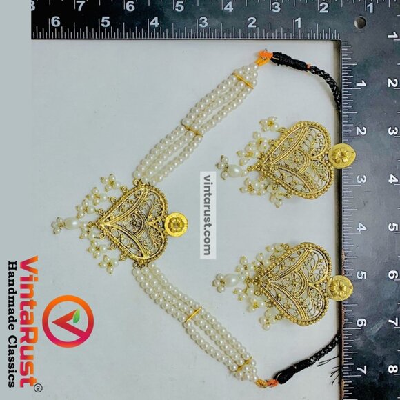 Unique Jewelry Set White Pearls Beaded Choker Necklace With Earrings Jewelry Set - Picture 9 of 10